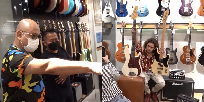 Deretan Potret Irwan Mussry Belikan Gitar Bass untuk Dul Jaelani