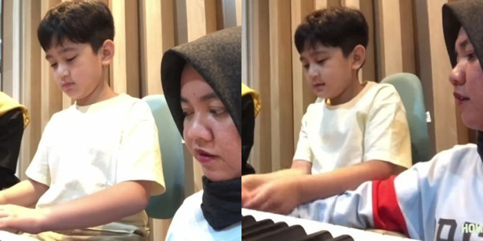 10 Momen saat Rafathar Mengajari Mbak Lala Bermain Piano