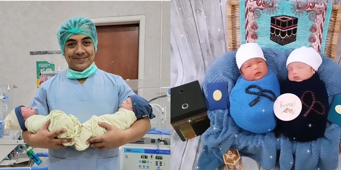 10 Pemotretan Newborn Ali dan Alif Anak Kembar Ustaz Riza Muhammad-Indri Giana